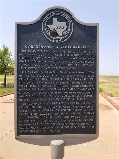 Cv Ranch And Cee Vee Community Historical Marker