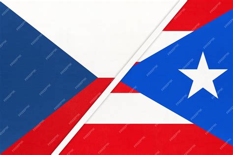Czech Republic And Puerto Rico Symbol Of Country Czechia Vs Puerto