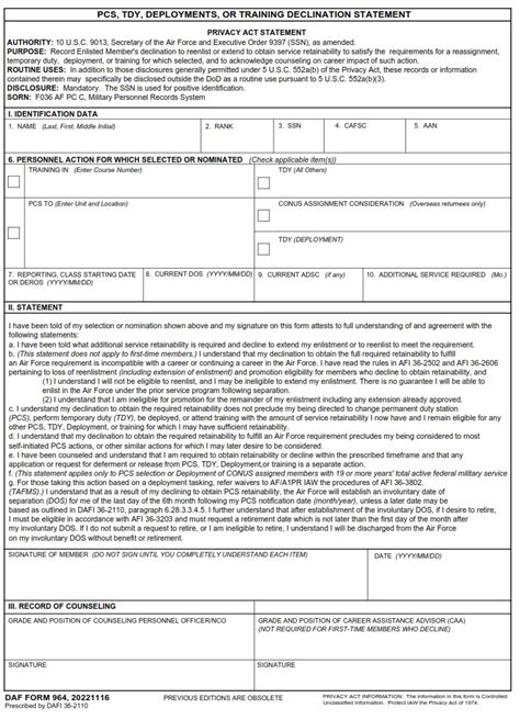 Daf Form 4364 Printable Form 2025