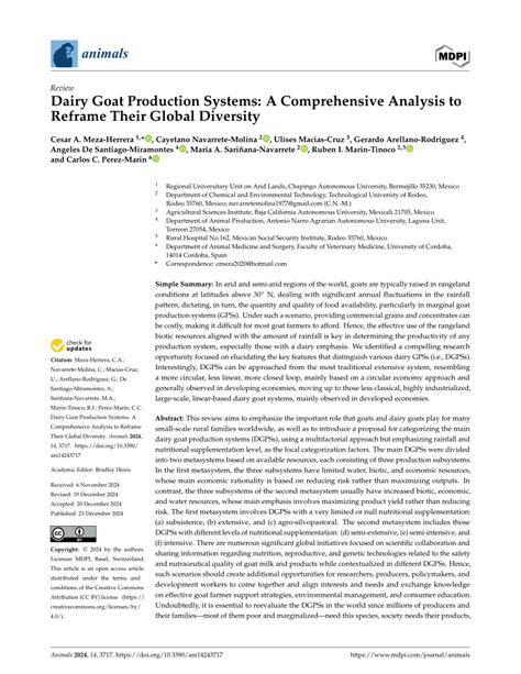 Dairy Goat Production Systems A Comprehensive Analysis To Reframe Their Global Diversity Dairy Goat Production Systems A Comprehensive Analysis To Reframe Their Global Diversity