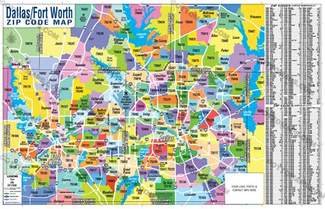 Dallas Fort Worth Zip Code Map Zip Codes Colorized Otto Maps