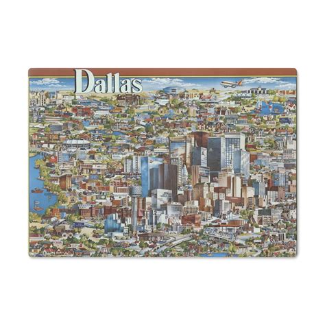 Dallas Map Cutting Board Dallas Map Charcuterie Board Dallas Gift