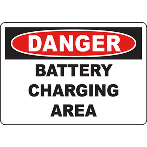 Danger Battery Charging In Progress Sign Battery Charging Signs