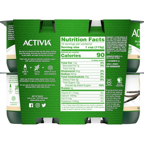 Dannon Activia Lowfat Strawberry Yogurt Nutrition Facts Besto Blog