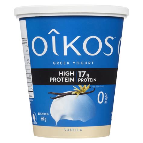 Danone Oikos Organic Vanilla 3.25% M.f. Greek Yogurt | Walmart Canada