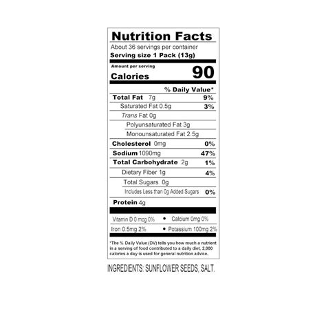 David Ranch Sunflower Seeds Nutrition Facts At Rudolph Miller Blog