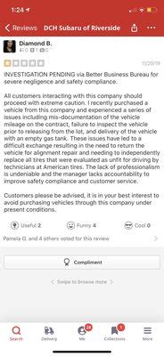 Dch Subaru Of Riverside Reviews