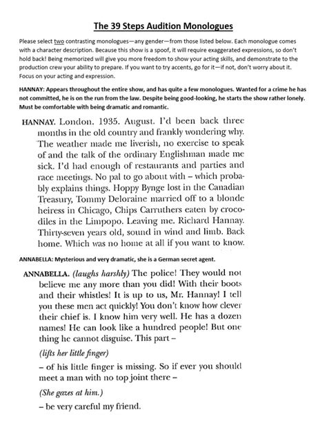 December Audition Monologues Pdf