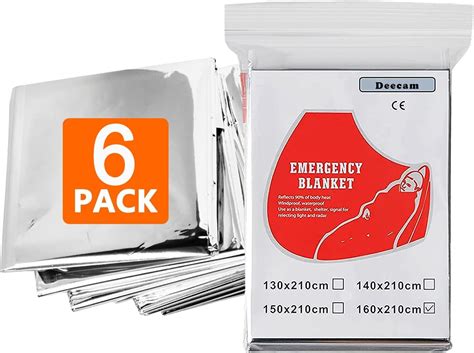 Deecam Emergency Space Blankets Mylar Thermal Survival Blankets Foil