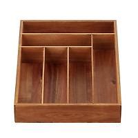Deep Acacia Silverware Tray The Container Store