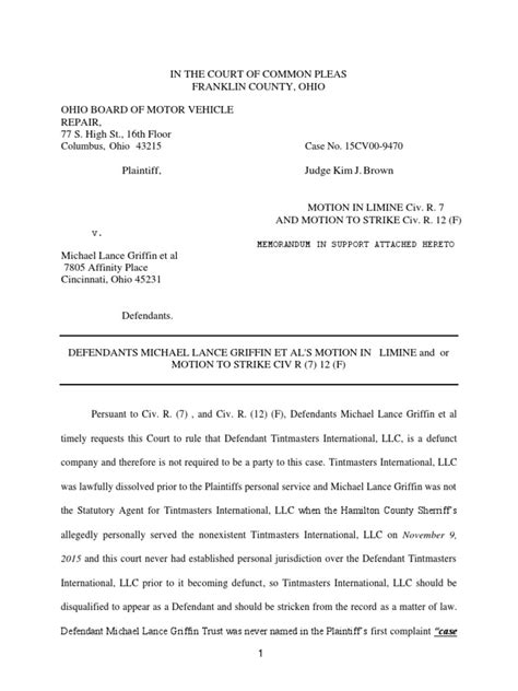 Defendants Motion In Limine Pdf Summary Judgment Complaint