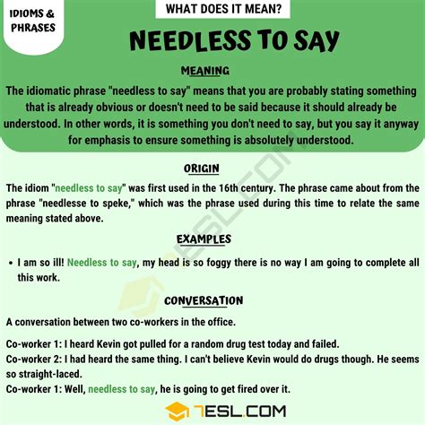 Define Needless to Say: The Ultimate Guide to Understanding Its Meaning and Usage
