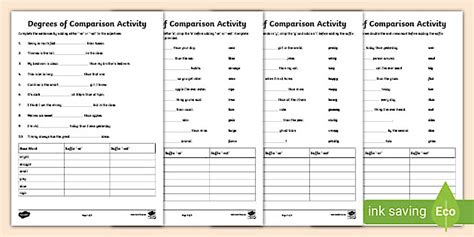 Degrees Of Comparison Worksheet Professor Feito Twinkl Degrees Of Comparison Worksheet Professor Feito Twinkl