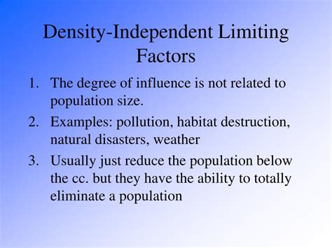 Density Independent Limiting Factors Explained