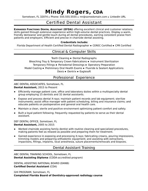 Dental Assistant Resume Monster Com Dental Assistant Resume Monster Com
