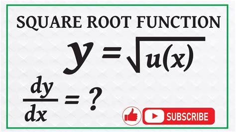 Derivative Of A Square Root Function Youtube