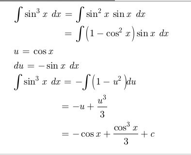 Describe The Method Used To Integrate Sine Cubed X