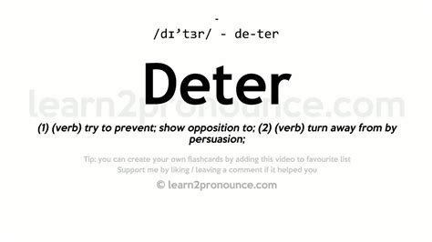 Deter Meaning And Pronunciation