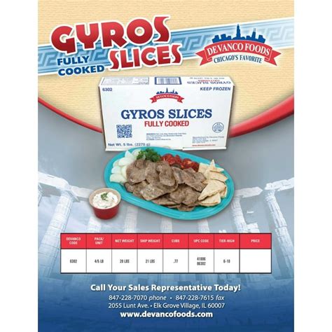 Devanco Gyro Fully Cooked Slices 5 Pound 4 Per Case