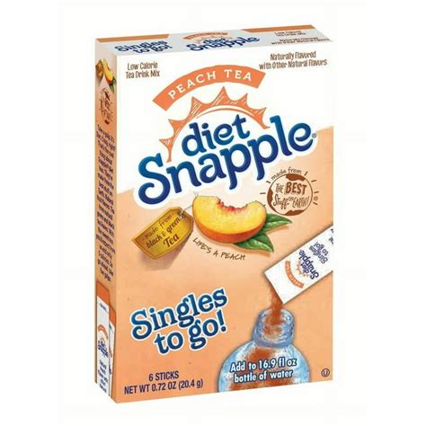 Diet Snapple Singles To Go Peach Tea Packets 72 Count 10 03 Shipped