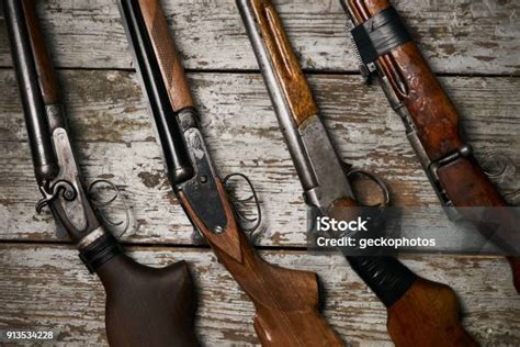 Different Types Of Ancient Hunting Shotguns Stock Photo Image Of