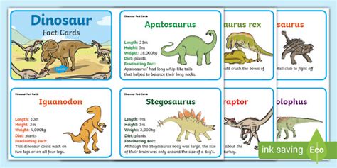Dinosaur Fact Cards Printable Primary Resources Twinkl
