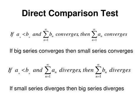 Direct Comparison Test And Limit Comparison Test Direct