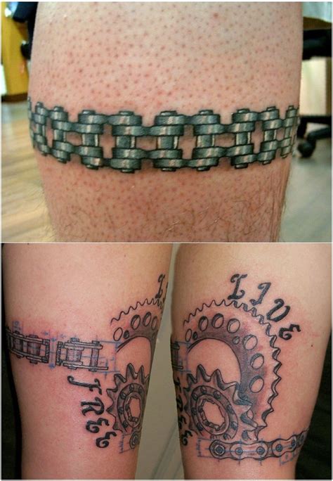 Dirt Bike Chain Tattoo Design