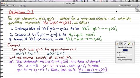 Discrete Math 1 Tutorial 39 Statement Contrapositive Converse