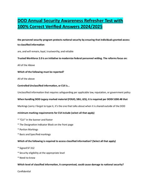 Dod Annual Security Awareness Refresher Flashcards Quizlet Dod Annual Security Awareness Refresher Flashcards Quizlet