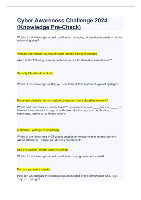 Dod Cyber Awareness Challenge Knowledge Check 2024 Glad Philis
