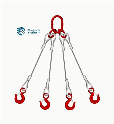 Domestic Wire Rope Sling Four Leg With Hooks