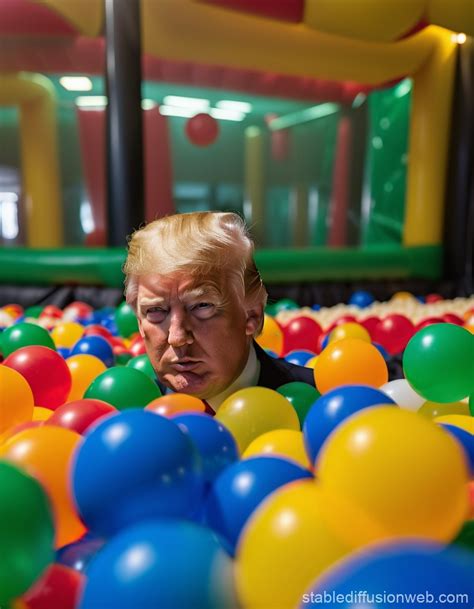 Donald Trump In A Ball Pit Stable Diffusion Online