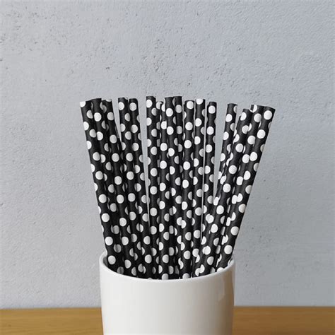 Doted Print Paper Wrapped Straws For Event And Party Supplies At 0