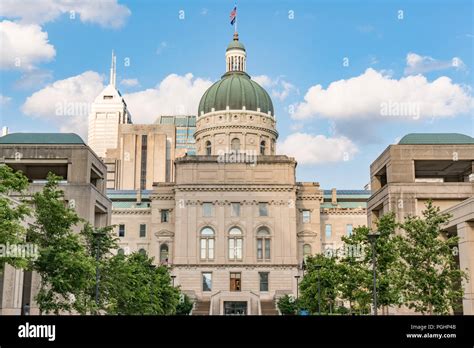 Downtown Indianapolis In The Indiana State Capital Building Taken