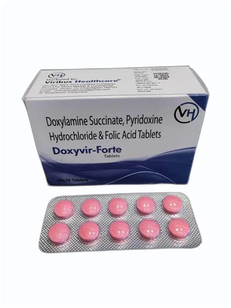 Doxylamine Succinate 20Mg Pyridoxine Hydrochloride 20Mg Folic Acid