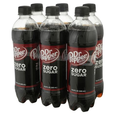 Dr Pepper Soda Zero Sugar 6 Pack Front Right Elevated