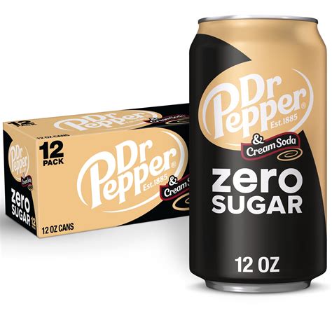 Dr Pepper Zero Cream Soda 12 Fl Oz 18 Cans Total 216 Fl Oz Walmart Com