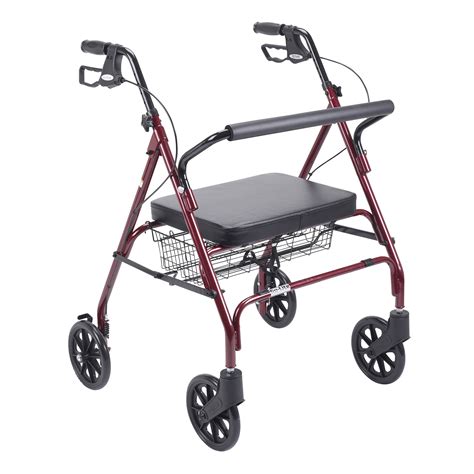Drive Medical Heavy Duty Bariatric Rollator Walker With Large Padded