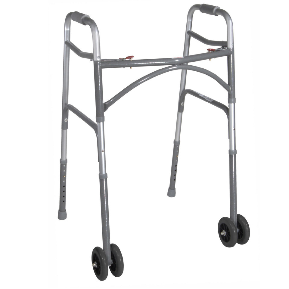 Drive Medical Heavy Duty Bariatric Two Button Walker With Wheels