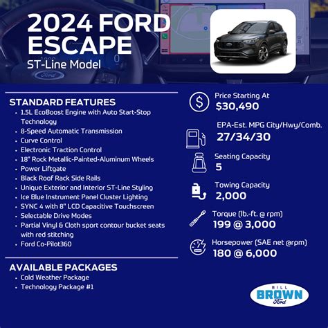 Drive The 2024 Escape St Line For Only 204 A Month Bill Brown Ford