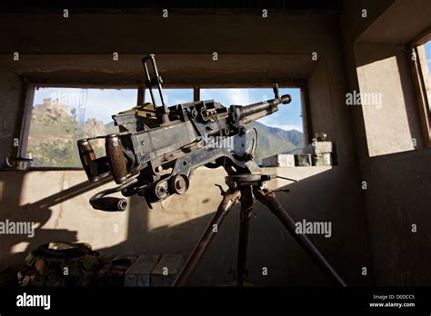 Dshk 12 7Mm Heavy Machine Gun In A Bunker Stock Photo Alamy