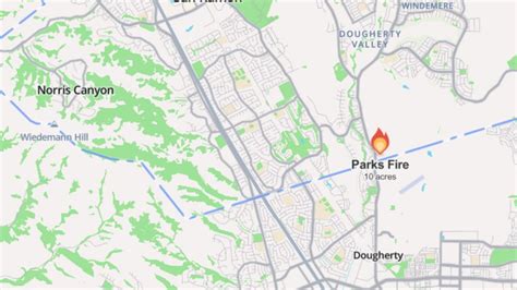 Dublin Ca Fire Map Videos Capture Blaze Near Camp Parks And San Ramon Hindustan Times