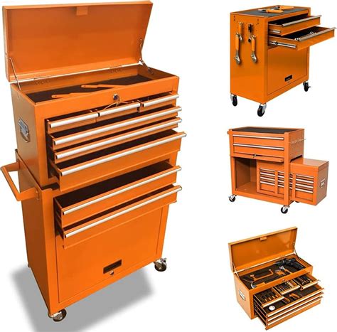 Dusacom 8 Drawer High Capacity Rolling Tool Chest Big Storage Removable Tool Box W Lockable Drawers For Workshop Garage Orange Amazon Com Dusacom 8 Drawer High Capacity Rolling Tool Chest Big Storage Removable Tool Box W Lockable Drawers For Workshop Garage Orange Amazon Com