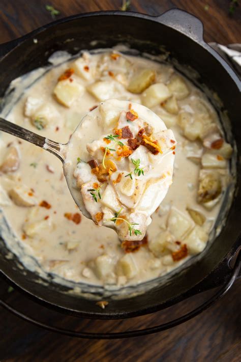 Dutch Oven Clam Chowder New England Cast Iron Recipes