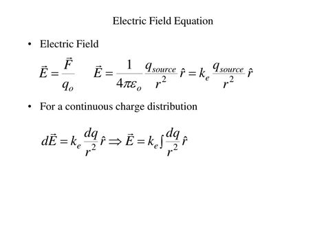 E Field Equation Explained