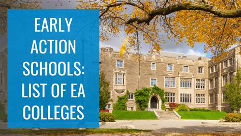 Early Action Admission Deadline Timeline And List Of Ea Colleges