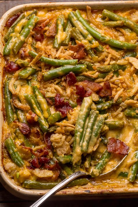 Easy Cheesy Green Bean Casserole With Bacon Recipe Diary Of A