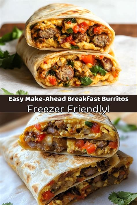 Easy Make Ahead Breakfast Burrito Freezer Friendly
