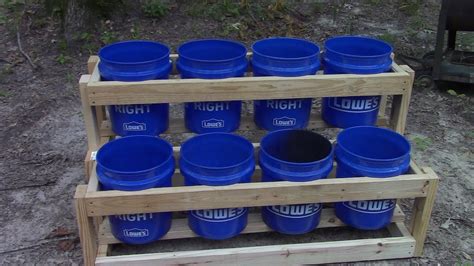 Easy To Build Bucket Garden Rack System Youtube Easy To Build Bucket Garden Rack System Youtube